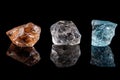 Stone macro mineral topaz on black background Royalty Free Stock Photo