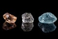 Stone macro mineral topaz on black background Royalty Free Stock Photo