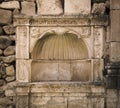 Stone made medieval altar with latin inscriptions