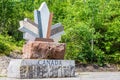 Stone Maple Leaf Statue