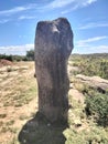 Stone marker boundaries of the area since and when to stay there Royalty Free Stock Photo