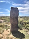 Stone marker boundaries of the area since and when to stay there Royalty Free Stock Photo