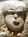 Stone mask - decoration ancient Roman theater in Demre Royalty Free Stock Photo