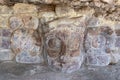 Stone mask at Maya archeological site Edzna, Mexico Royalty Free Stock Photo