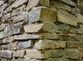 Stone masonry corner with rich and various texture