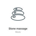 Stone massage outline vector icon. Thin line black stone massage icon, flat vector simple element illustration from editable