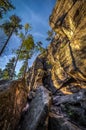 Stone massif in the sunset on Szczeliniec Wielki