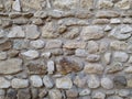 Stone medieval wall background, close up.