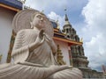 Stone meditating Buddha temple statue in Wat Banden temple, Thailand