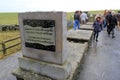 Stone memorial in honor of people that lost their lives over the famous Cliffs Of Moher,County Clare,Ireland October,2014.