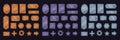 Stone menu panels. Cartoon rock tablets ui board game design, stones texture banner interface background rocks block