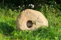The stone millstone from an old mill Royalty Free Stock Photo