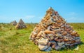 stone mohylas marking border of the yaylata natual reserve in Bulgaria...IMAGE