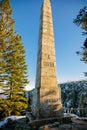 Stone monument of Adalbert Stifter at the PlÃÂ¶ckenstein Plechy mountain above Plesne Lake in the Bohemian Forest, Sumava