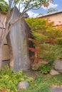 Stone monument depicting a calligraphy of the name of Bishamonten god.