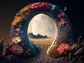 Stone moongate portal Royalty Free Stock Photo