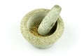 Stone mortar and pestle Royalty Free Stock Photo