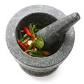 Stone mortar and pestle Royalty Free Stock Photo