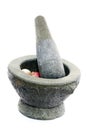 Stone mortar and pestle Royalty Free Stock Photo