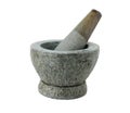 Stone Mortar and Pestle isolated on white background Clipping pa Royalty Free Stock Photo