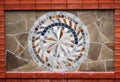 Stone mosaic abstraction as an exterior detail