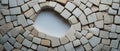 Stone Mosaic Pattern with Empty Space in Center Surrounded by Various Shapes of Stones Royalty Free Stock Photo