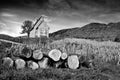 Stone mountain church black & white Royalty Free Stock Photo