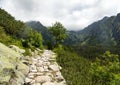 Stone mountain trail High Tatras mountains Royalty Free Stock Photo