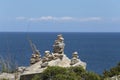 Stone mounts in the south coast of the island of majorca landscape