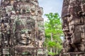 Stone murals and sculptures in Angkor wat, Cambodia Royalty Free Stock Photo