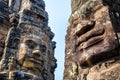 Stone murals and statue Bayon Temple Angkor Thom. Angkor Wat the Royalty Free Stock Photo