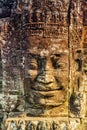 Stone murals and statue Bayon Temple Angkor Thom. Angkor Wat the Royalty Free Stock Photo