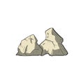 Stone nature rock isolated vector graphic element illustration. Royalty Free Stock Photo