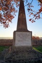 Obelisk, monument in honor of General Bernardo Faria da Silva, in Abrantes Castle, Portugal Royalty Free Stock Photo