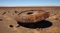 a stone object in the desert