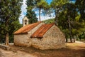 Stone old church of Krka National Park is one of Croatian Royalty Free Stock Photo