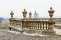 Stone old railings and stone bylays Royalty Free Stock Photo