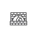 Stone oven or fireplace line icon