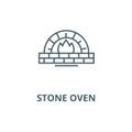 Stone oven vector line icon, linear concept, outline sign, symbol