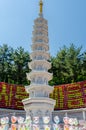 Stone pagoda buddhas birthday lanterns, lotus lantern, korea Royalty Free Stock Photo