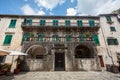 Stone palace at sunny day in city of Kotor