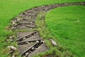 Stone path through a green lawn