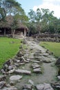 Stone path in the Mayan ruin in Cozumel, Mexico