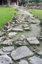 Stone path in the Mayan ruin in Cozumel, Mexico