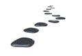 Stone path over on white background 3d illustration