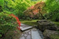 Japanese Garden Strolling Stone Path with manicured plants and trees Royalty Free Stock Photo