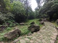 stone path to cijalu waterfall Royalty Free Stock Photo