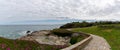 Stone pathway and coastal promenade in Foz in Galicia