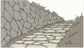 Stone pathway or cobblestone road texture illustration vector design Generative AI Royalty Free Stock Photo