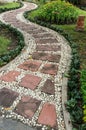 Stone pathway in the garden Royalty Free Stock Photo